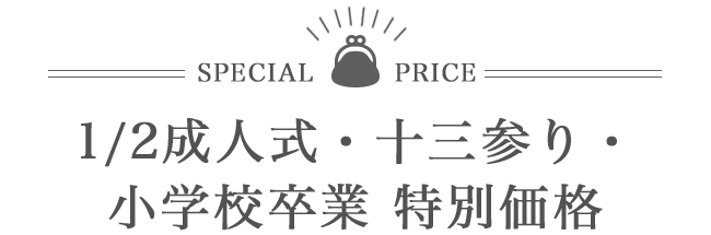 SPECIAL PRICE 1/2成人式・十三参り・小学校卒業　特別価格